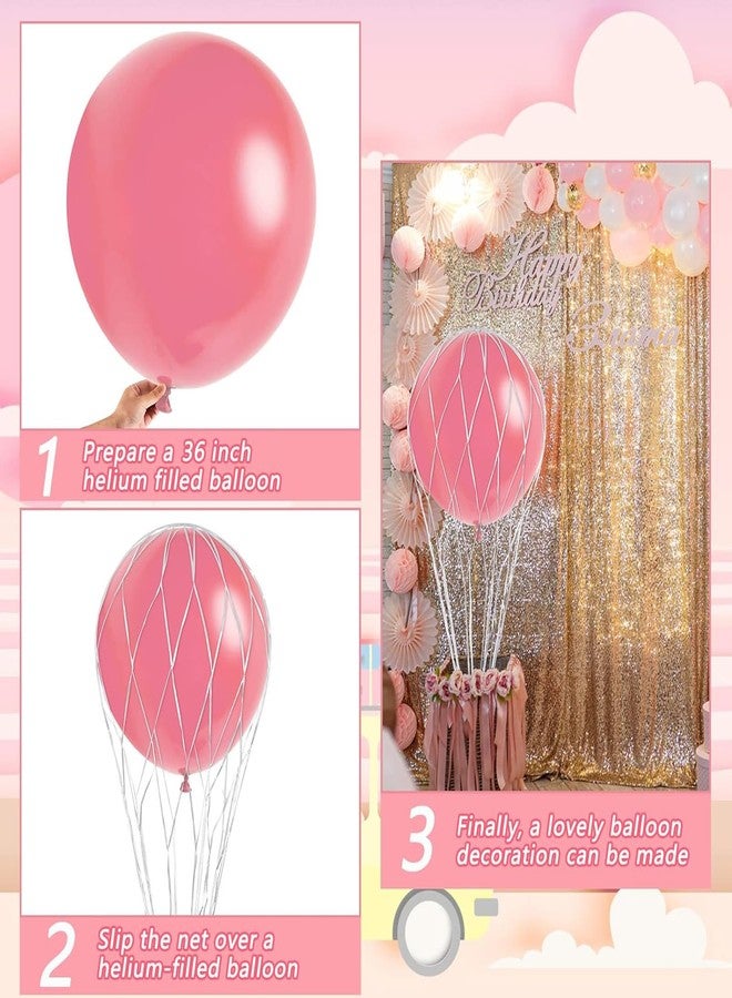 Deekin 8 Pcs Hot Air Balloons Net 36'' Hot Air Balloon Drop Net for Ceiling Release Photo Props Baby Shower Wedding Birthday Party - Image 2